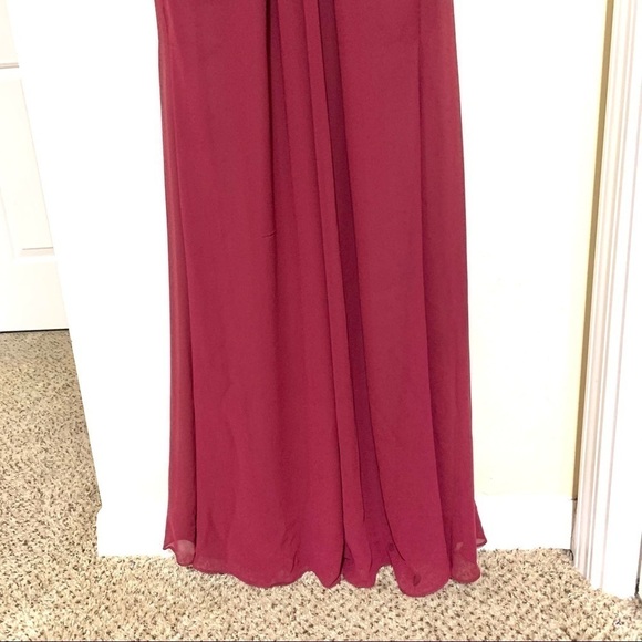 HAYLEY PAIGE OCCASIONS chiffon burgundy maxi 6 - Picture 6 of 11